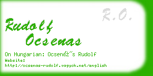 rudolf ocsenas business card